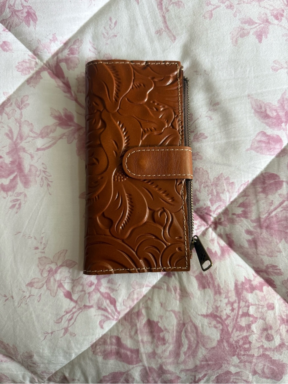 Patricia Nash Embossed Brown Card Holder